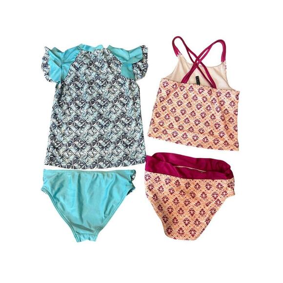 Girls 6x Swimsuits, Tankini, 2 Piece, Small, Beach, Pool, Vacation - Picture 2 of 4